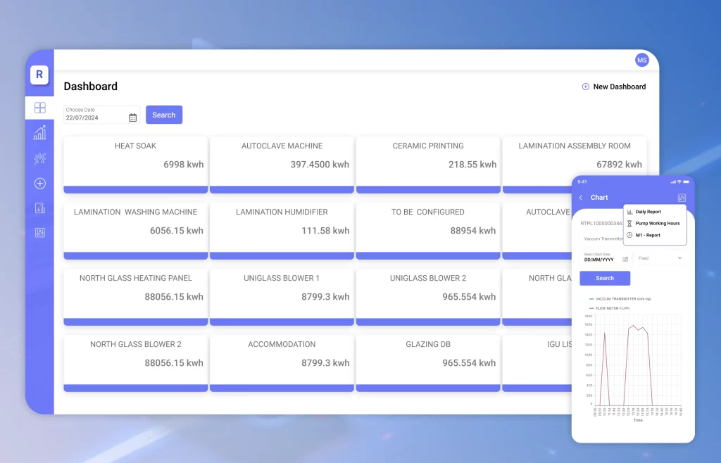 Remote water meter monitoring system displaying real-time water usage data on a dashboard, with sensors, mobile app integration, and AI-powered alerts for leaks and unusual water consumption patterns.